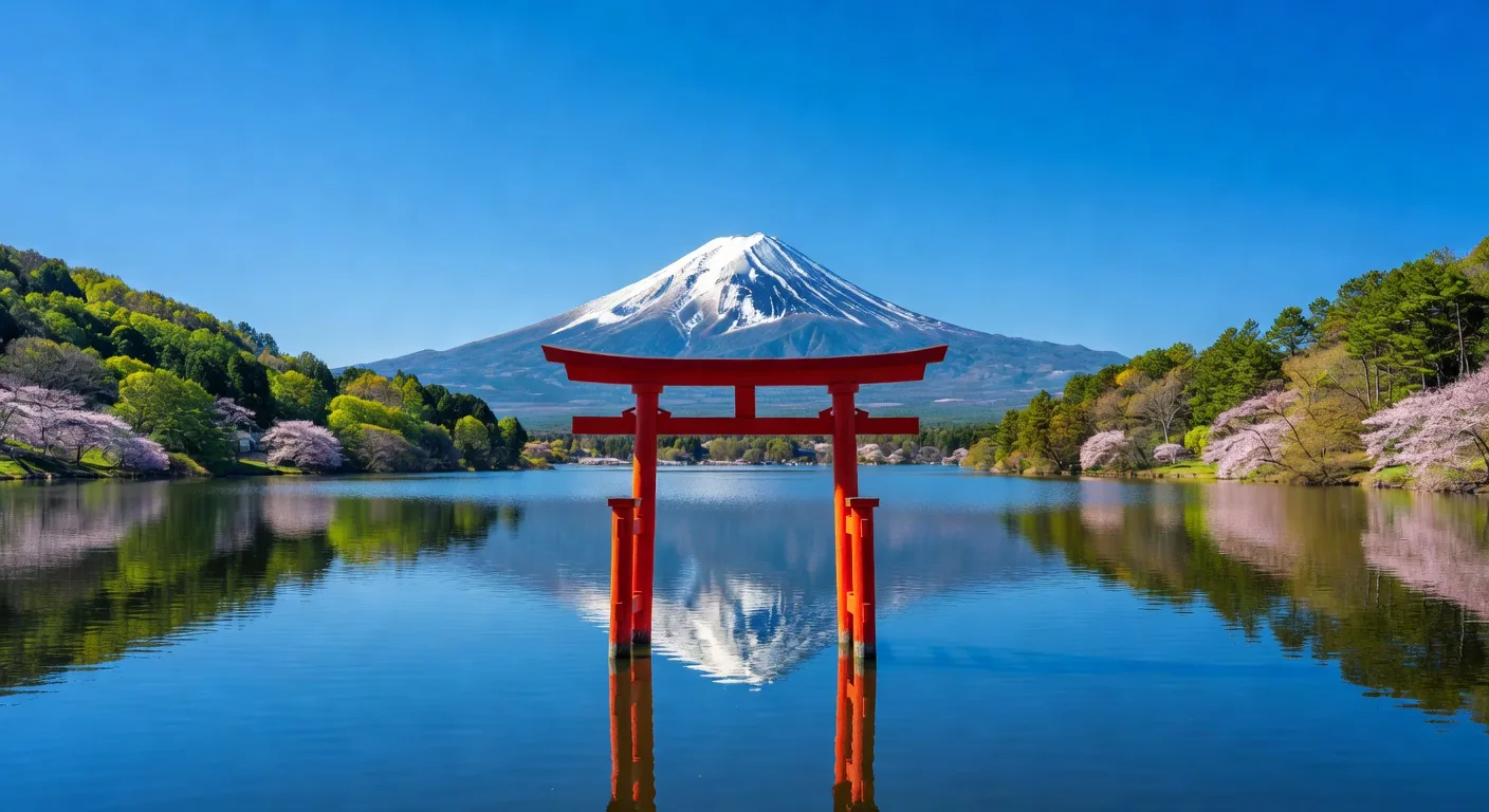 Mount Fuji with Torii Gate